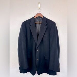 HART SCHAFFNER MARX Men's 100% Cashmere Blazer‎ Gold Trumpeter Italy Black 46L